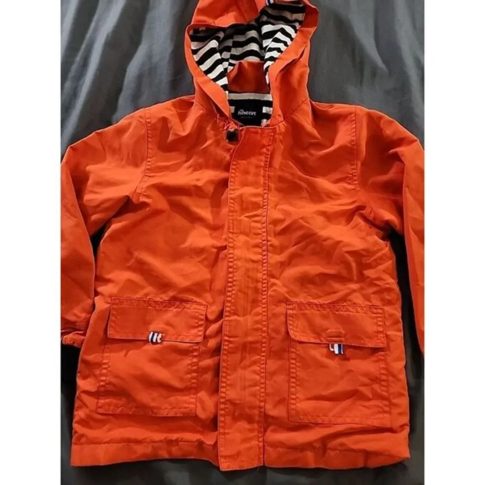 Hiheart Kids Windbreaker Jacket Zipper Front Hooded Orange Size‎ 4/5 EU 120